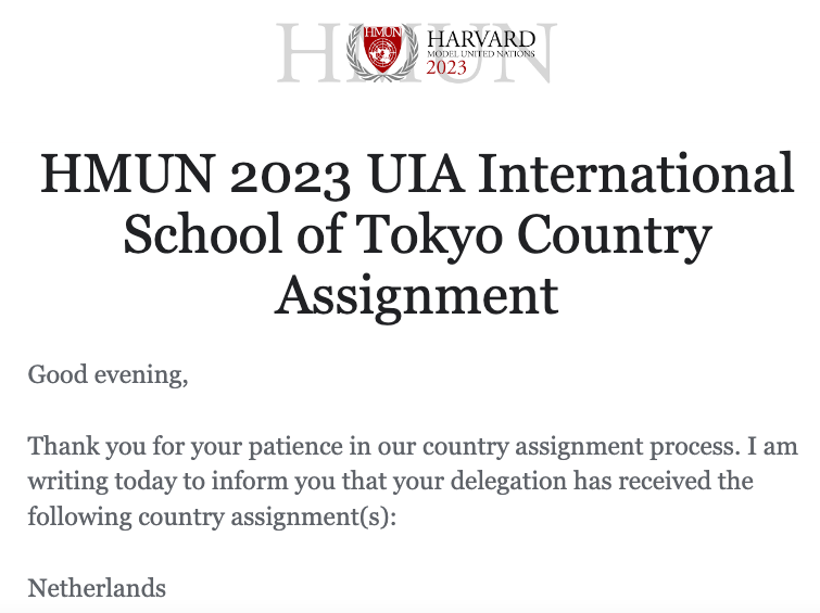 country assignment list for hmun australia 2023